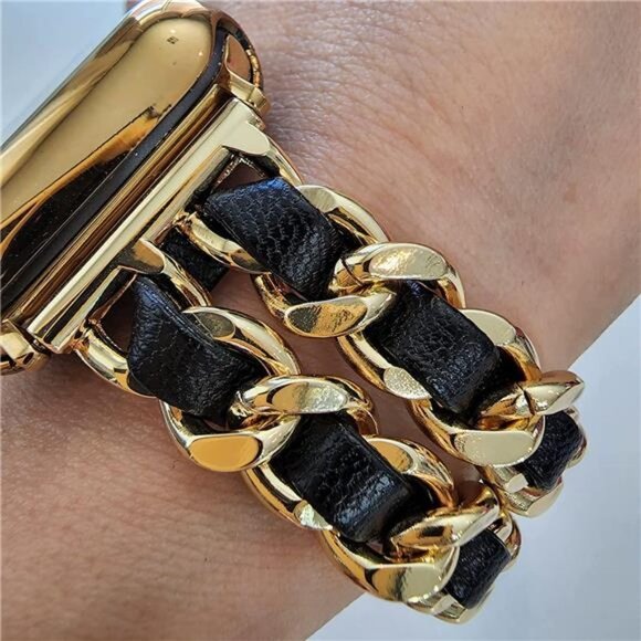 NEW Gold/Black Luxury Apple Watch Band - Picture 1 of 4